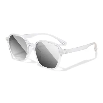 PULAIS TR/Memory Plastic Square Sunglasses Unisex Tea Brown