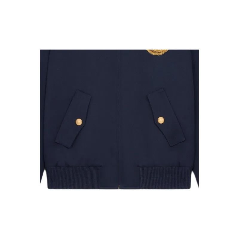 CELINE Blouson Jacket In Diagonal Wool-4