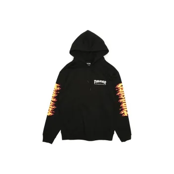 Thrasher Sweatshirt Japan Version Unisex Black Yellow Fire