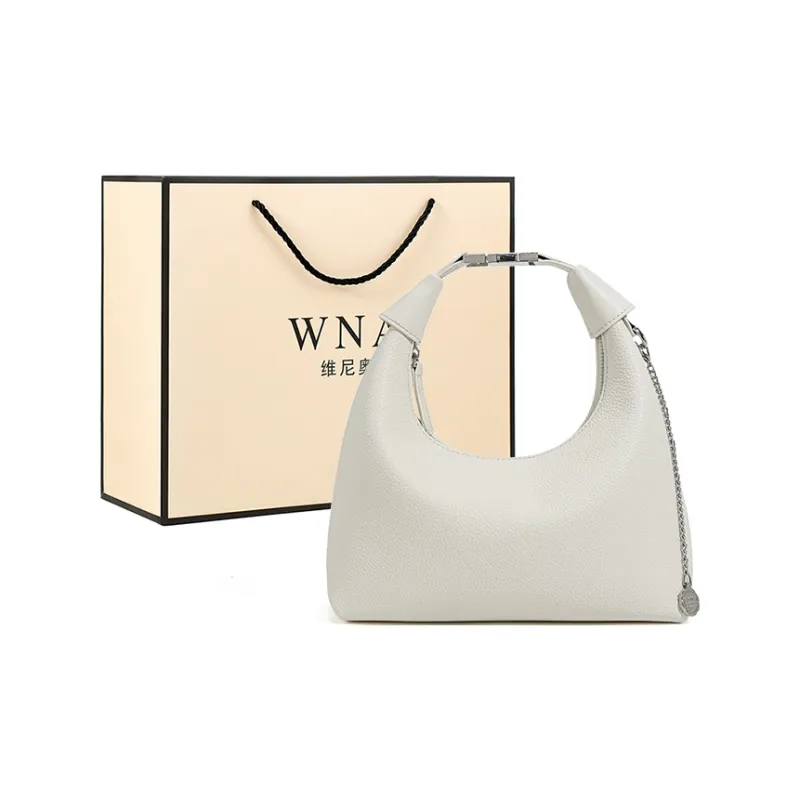 Vigno Synthetic Leather Shoulder Bag Crossbody Bag Women's Ecru/Pink/Elephant Gray/Black-13