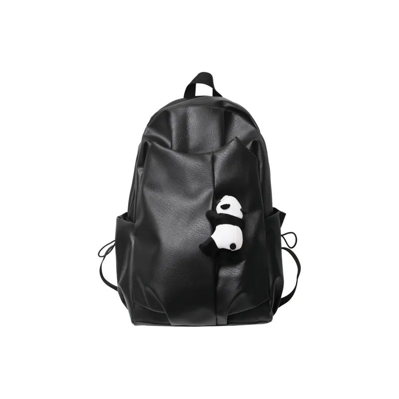 H YXIANG PU Backpack Regular Unisex Black/Gray/White-0