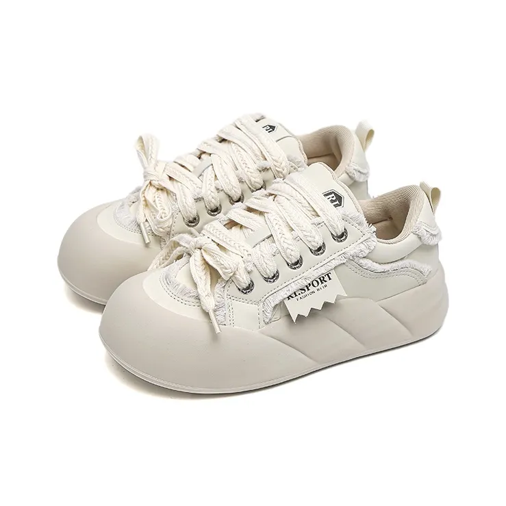 Than Than Me Low Top Skateboard Shoes Women's Beige-1