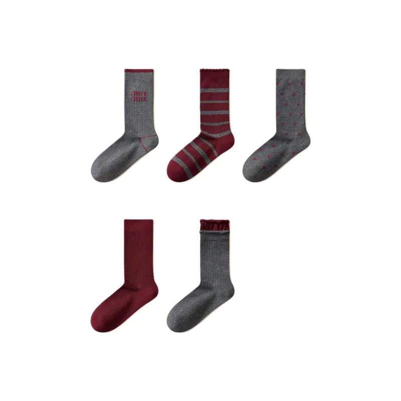 Temooues Mid Calf Socks Women's Combo Set-12