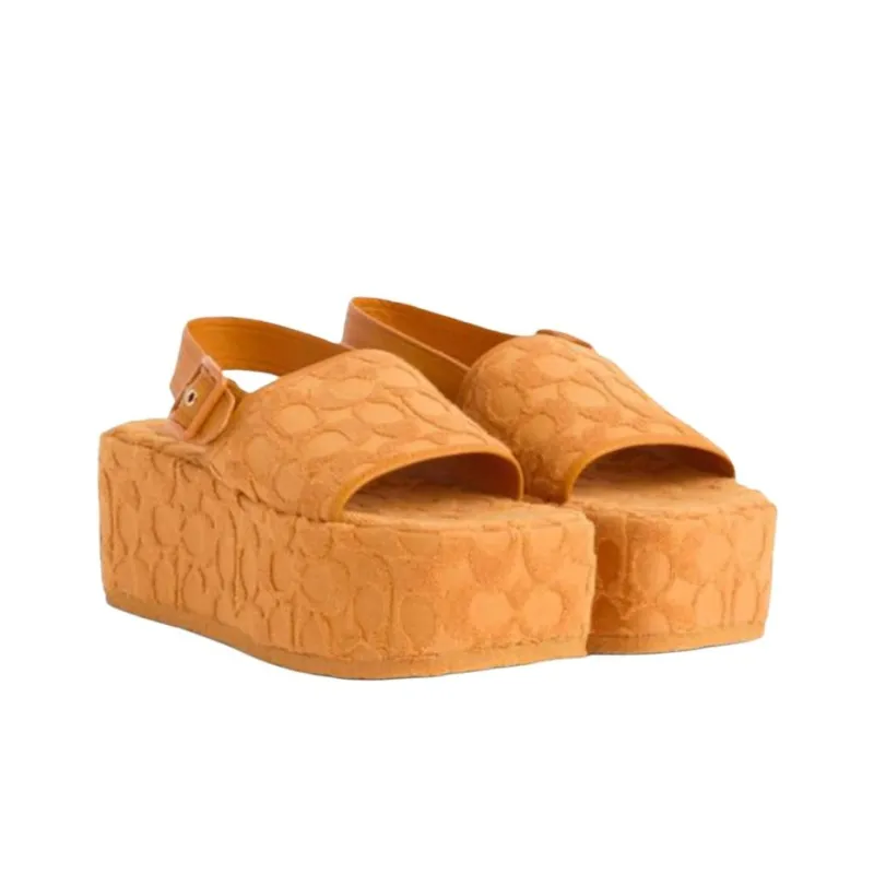 COACH Noelle Strap Sandals 7cm Women's Orange-2