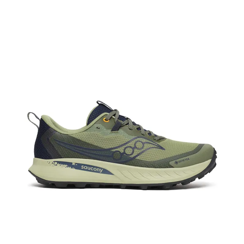 Saucony Anti Slip Wear Resistant Low Top Trail Running Shoes Men's Green-1