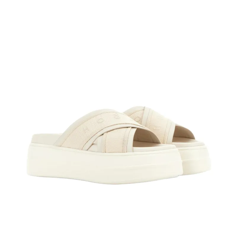 HOGAN Skyscraper Slide Slippers 6cm Women's White-3