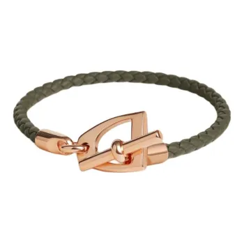 HERMES Calfskin Bracelets Unisex Verona Green