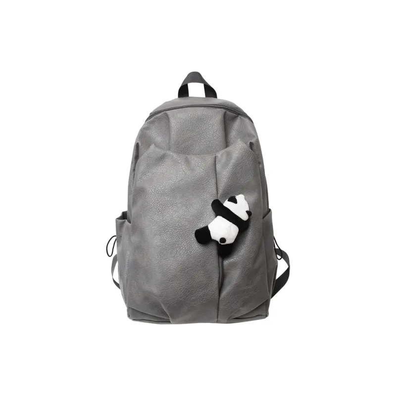 H YXIANG PU Backpack Regular Unisex Black/Gray/White-2