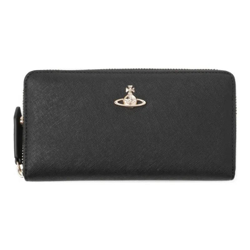 Vivienne Westwood Saffiano Leather Wallet Women's Black-0