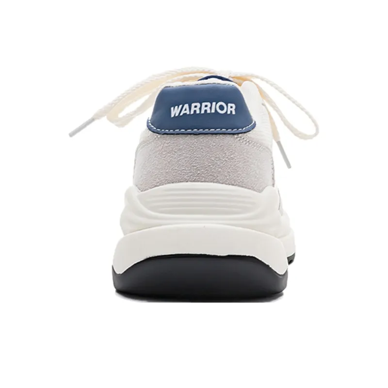 Warrior Cushioning Anti-Slip Wear-Resistant Breathable Height Increasing Low-Top Chunky Sneakers Unisex White Dark Blue-3