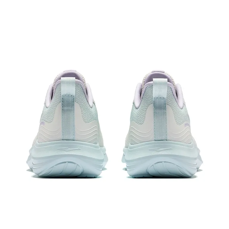Erke Yunyi Cushioning Breathable Rebound Low Top Casual Running Shoes Women's White Well Sky Blue-3