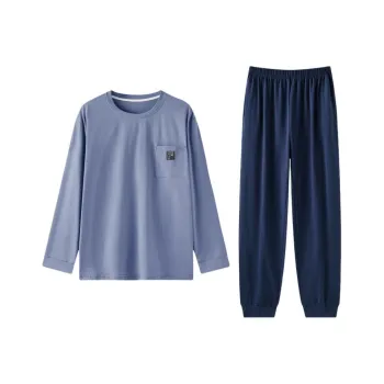 ZAO FU NIAO Pajama Set Men's Deep Sea Blue
