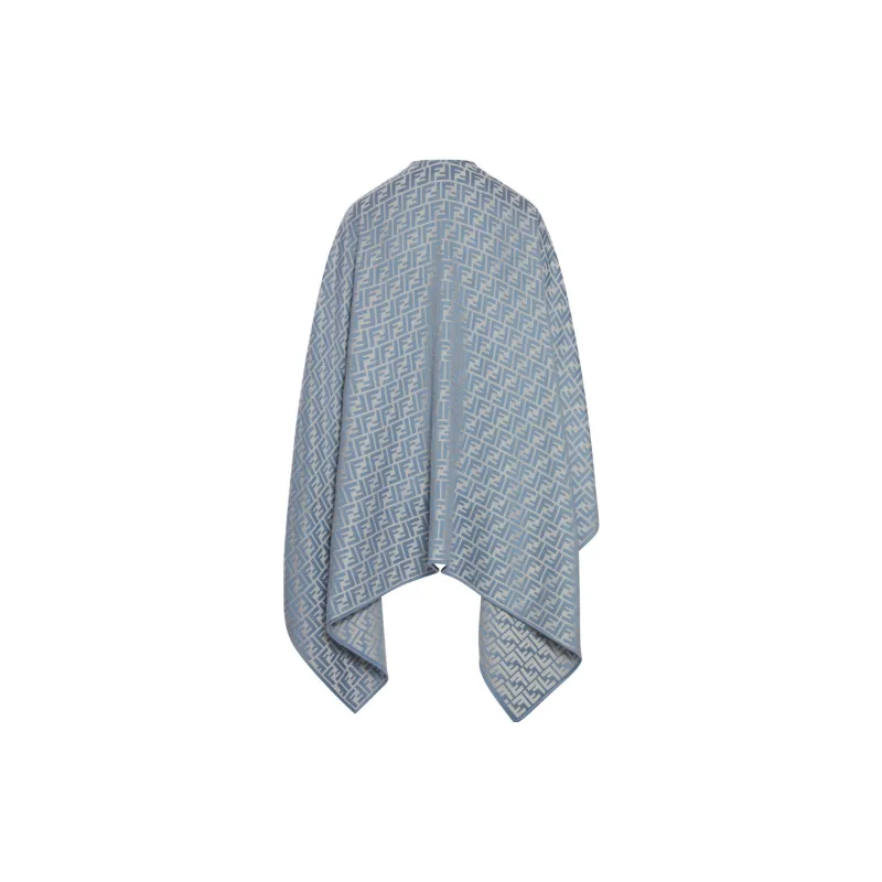 FENDI Wool Silk Shawls Women's Blue-1