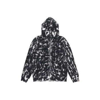 A BATHING APE Tie Dye Ponr Shark Wide Full Zip Hoodie
