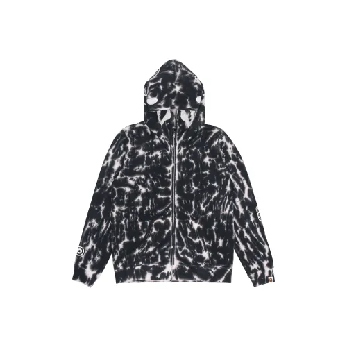 A BATHING APE Tie Dye Ponr Shark Wide Full Zip Hoodie