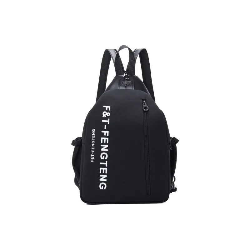 BUBM Oxford Sling Bag Backpack Regular Women's Black/Ecru-6