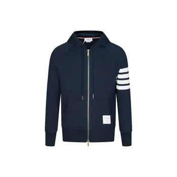 THOM BROWNE Classic Loopback 4 Bar Zip Hoodie
