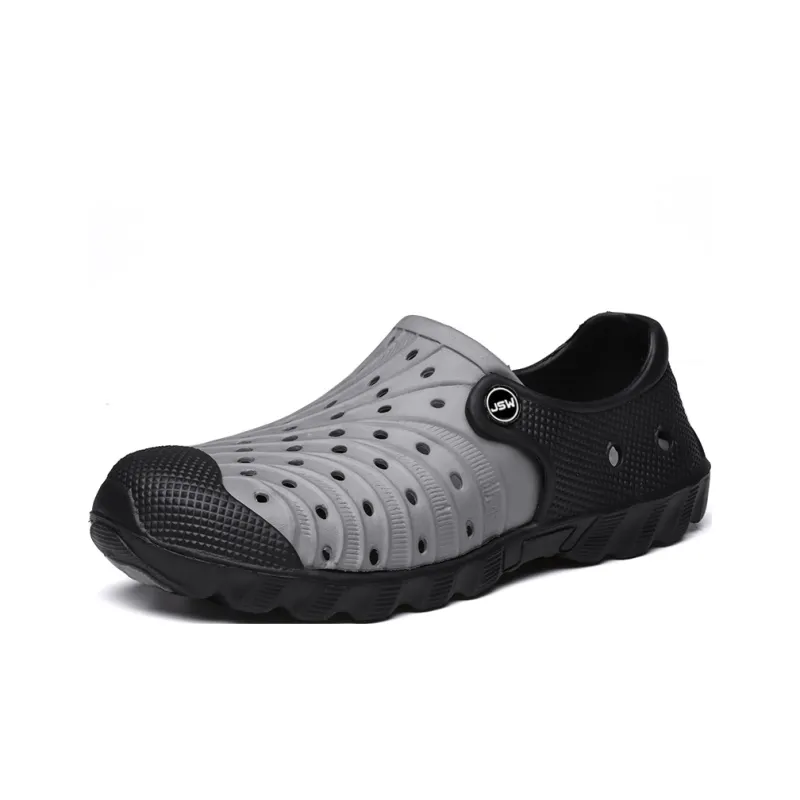 JEANSWEST Fashion Casual Versatile Classic Patchwork Design Clogs Men's-1