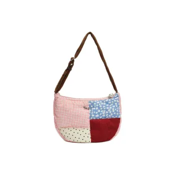 Tagi. Corduroy Shoulder Bag Women's Bang Patchwork Berry