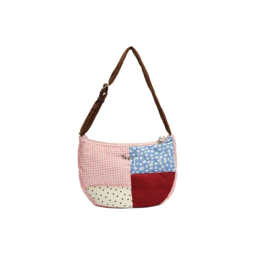 Tagi. Corduroy Shoulder Bag Women's Bang Patchwork Berry