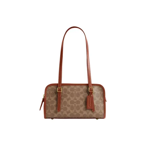 COACH SWING Artificial Leather Handbag, Shoulder Bag Medium Size Women's Brown