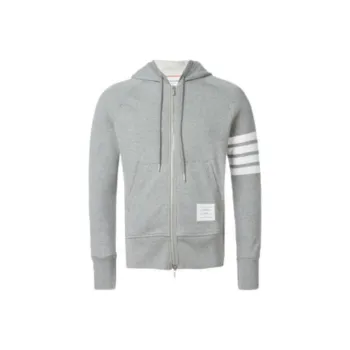 THOM BROWNE Classic Loopback 4 Bar Zip Hoodie