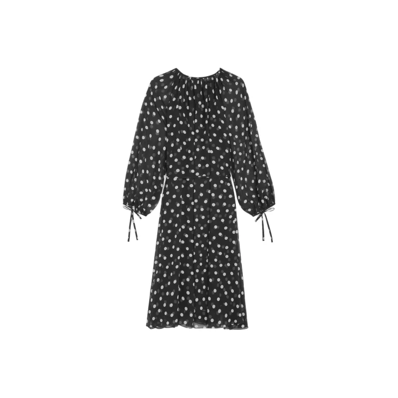 CELINE Folk Dress In Silk Georgette-1