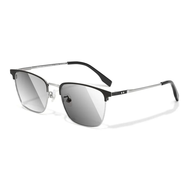 PULAIS Plate Frame Pure Titanium Β Titanium Browline Sunglasses Unisex-0