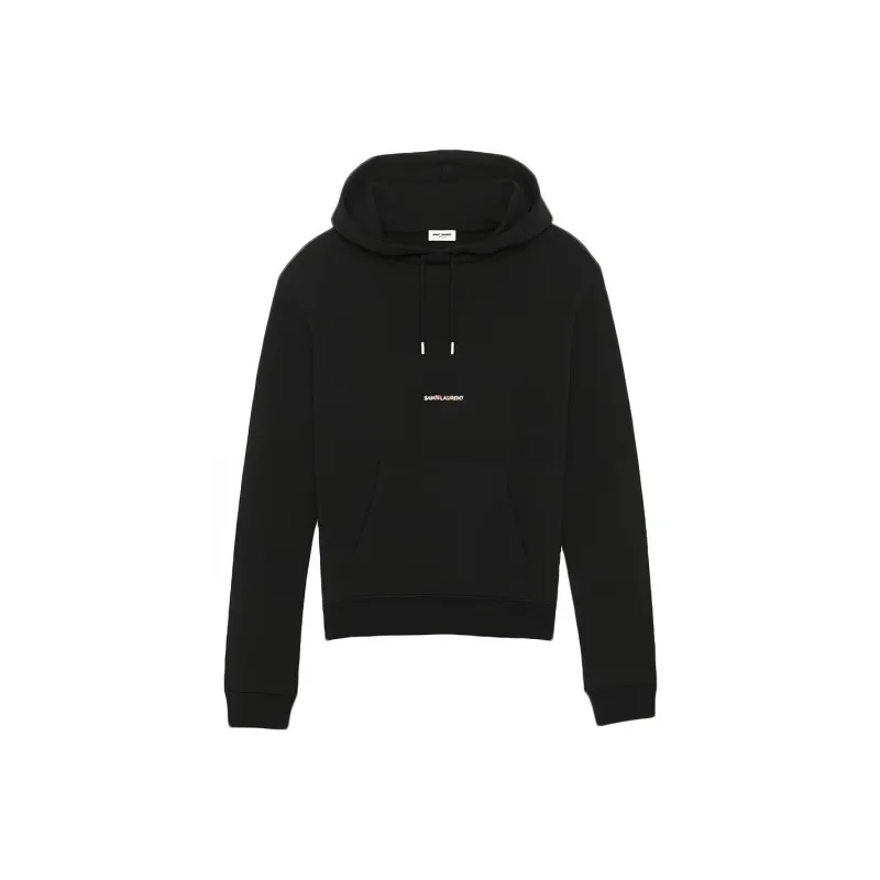 SAINT LAURENT Logo Printed Drawstring Hoodie-0