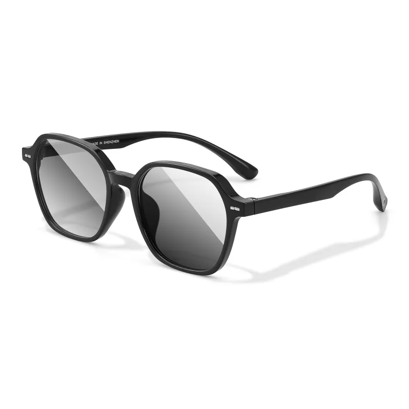 PULAIS TR/Memory Plastic Square Sunglasses Unisex Tea Brown-6