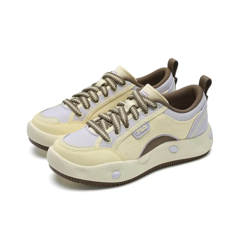 FILA COOKIES EC Cookie Shoes Lightweight Low Top Canvas Shoes Women's Custard Purple-2