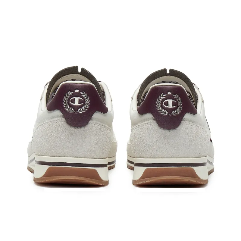 Champion Low Top Running Shoes Men's Milk White/Burgundy-3