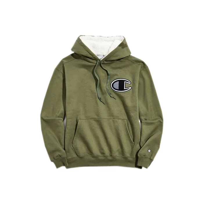 Champion Hooded Regular Sweatshirt US Version Men's Army Green-0