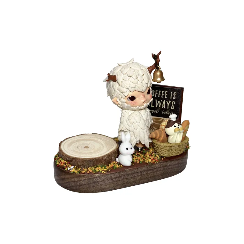 Modified Baby POP MART Hirono Shelter Collection Watch Charging Station Forest Guardian Vintage Brown Hang Tag Box 12cm-2
