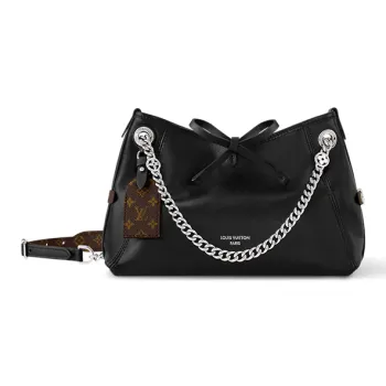 LOUIS VUITTON Sheepskin Shoulder Bag Small Size Women's Black