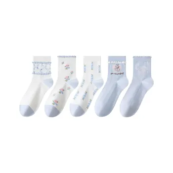 MIIOW Mid Calf Socks Women's 5 Pack