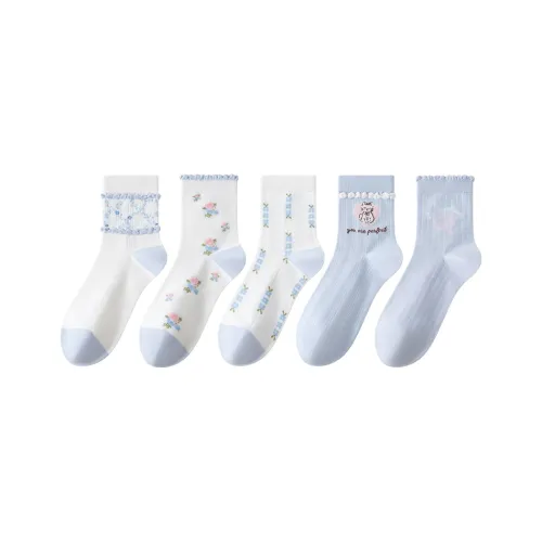 MIIOW Mid Calf Socks Women's 5 Pack
