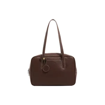H YXIANG Microfiber Synthetic Leather Bowling Bag, Handbag Women's Dark Coffee/Black