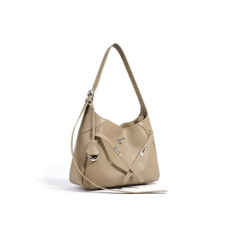 ROBERTA DI CAMERINO Cow Split Leather Cow Leather Handbag Shoulder Bag Women's Sandstone Apricot-1