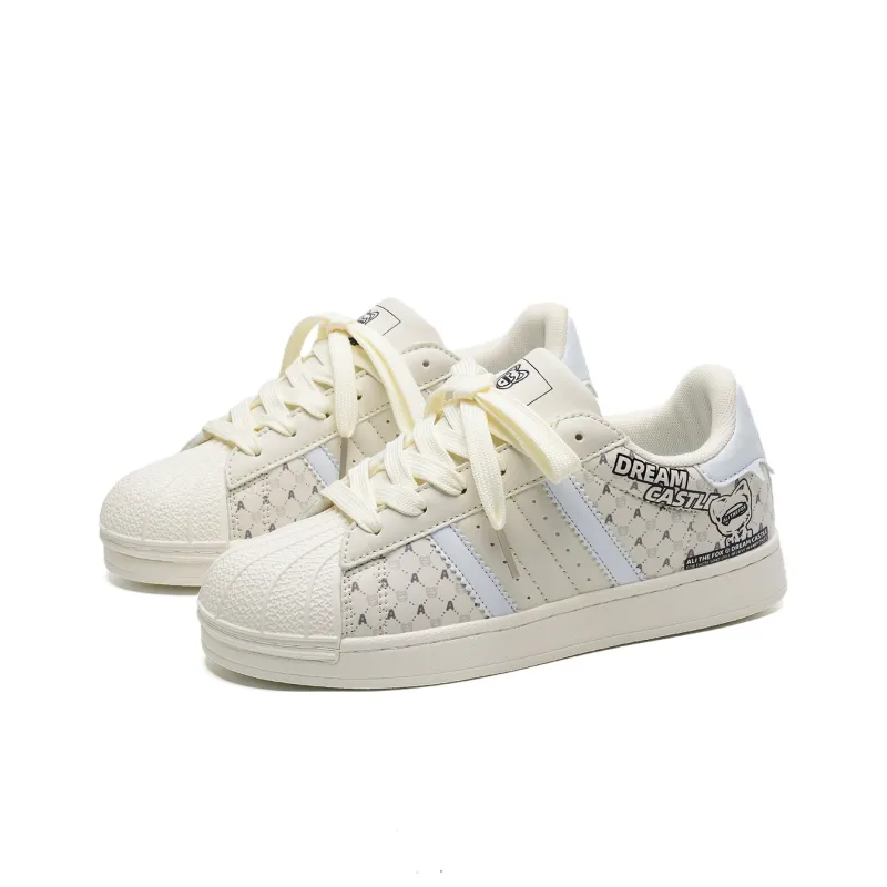 ALI THE FOX Slip Resistant Cushioning Abrasion Resistant Lightweight Low Top Skateboard Shoes Unisex Ecru-10