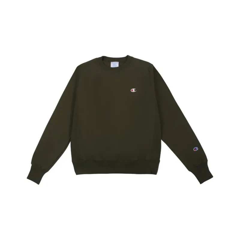 Champion Crew Neck Regular Sweatshirt US Version Unisex Army Green-0