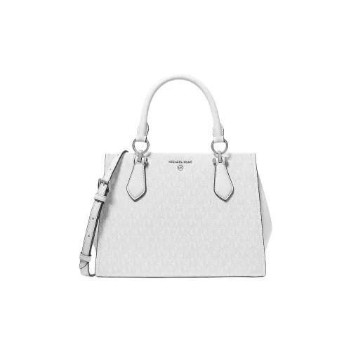 MICHAEL KORS MARILYN Coated Canvas Shoulder Bag Crossbody Bag Handbag Medium Size Women's White