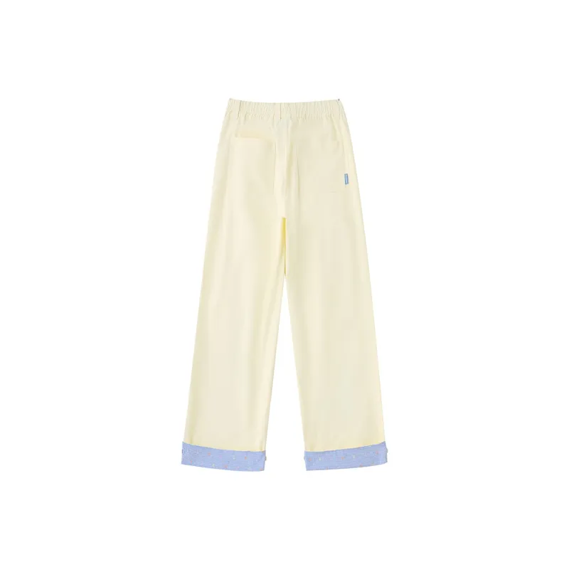 LAMLICKA Casual Pants Unisex Light Yellow-1