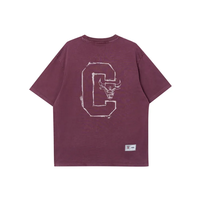 JACK JONES· x NBA Jack&Jones X Bulls Nba T Shirt Men's E15 Burgundy-1