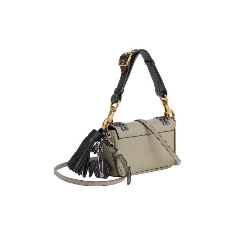 COACH Penny Leather Crossbody Handbag Small Size Women's Bronze & Olive Gray-1