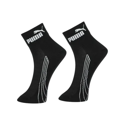 PUMA Mid Calf Socks Men's 2 Pack Black