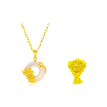 Fortune Gold Chalcedony Box Necklace Women's