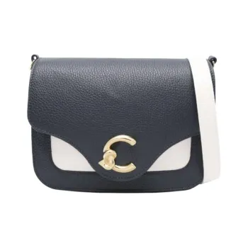 COCCINELLE C me Calfskin Shoulder Bag Trumpets Women's Midnight Blue
