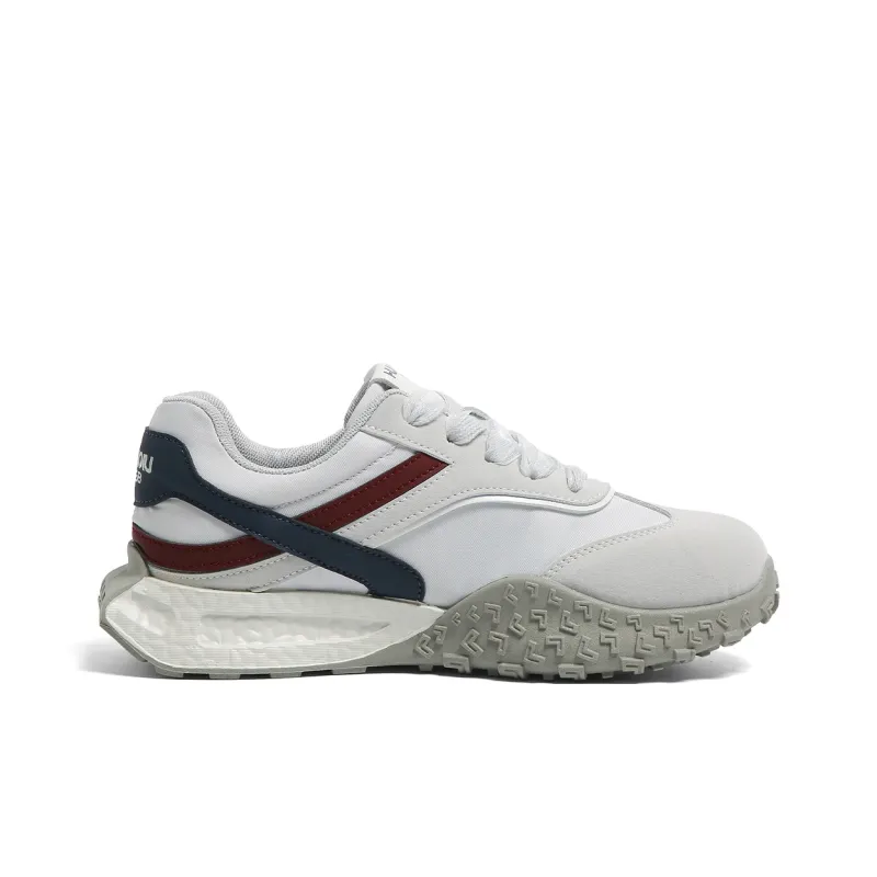 HUANQIU Anti Slip And Wear Resistant Height Increasing Low Top Casual Shoes Women's Gray Red-1