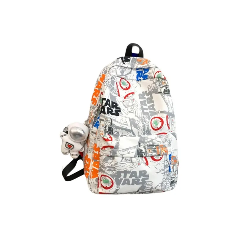 URBAN FOREST Nylon Fabric Backpack Unisex Black/Orange Red/Blue-5